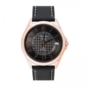 Alexandre Christie AC 8649 Rosegold Black Leather Man MDLRGBA